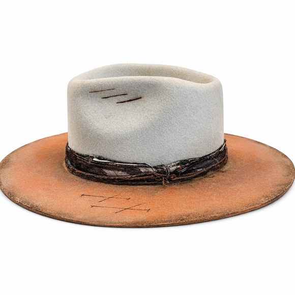 BRAND NEW REV RAN Wide Brim Orange Distressed Hat SIZE MEDIUM main image 8